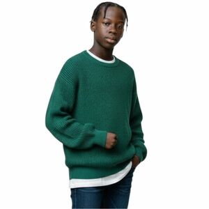 Vintage High Sierra Turquoise Ribbed‎ Knit Pullover Sweater - Men's size Large